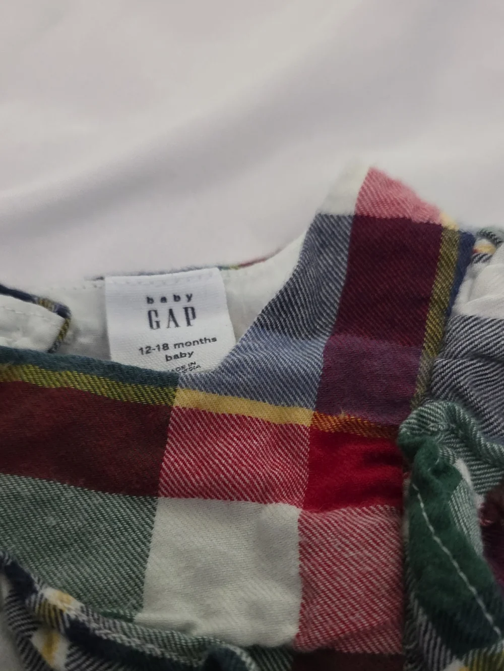 💥5 For $20 GAP Plaid Ruffle Yoke Top Dress